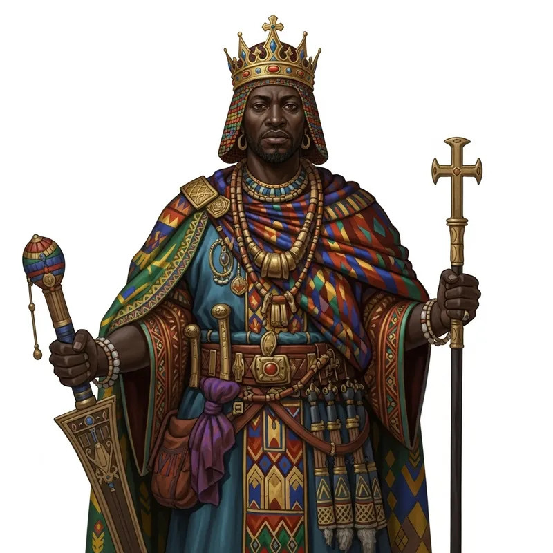 Portrait of a Powerful African King from the Middle Ages