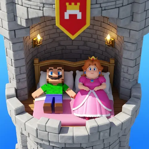 Minecraft Steve & Fat Princess Peach Tower Encounter