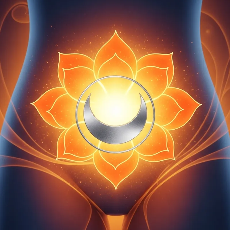 Sacro Chakra: Orange Lotus & Crescent Moon Symbol