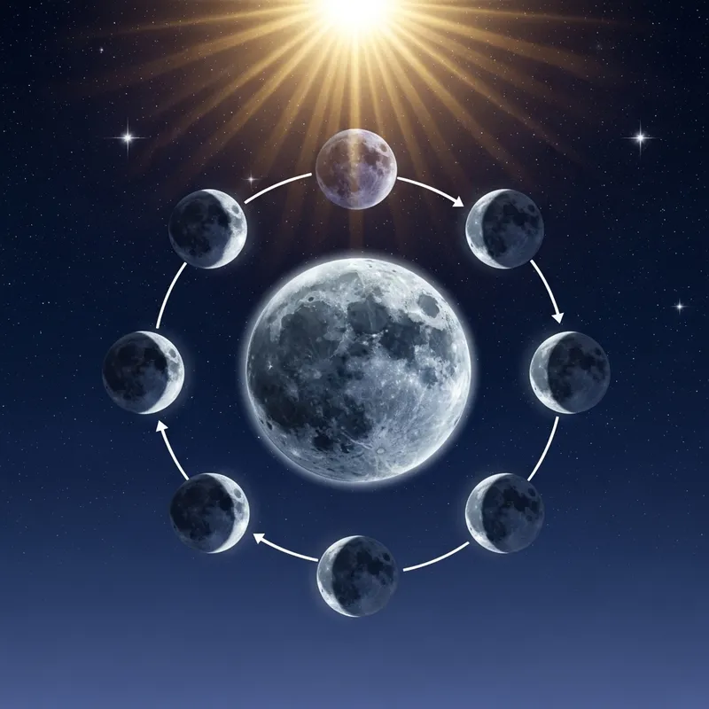 Stunning Moon Phases Visual with Celestial Harmony Stunning Moon Phases Visual with Celestial Harmony