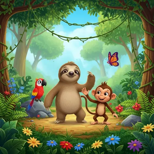 Sammy the Sloth and Friends Explore Colorful Jungle | Adventure
