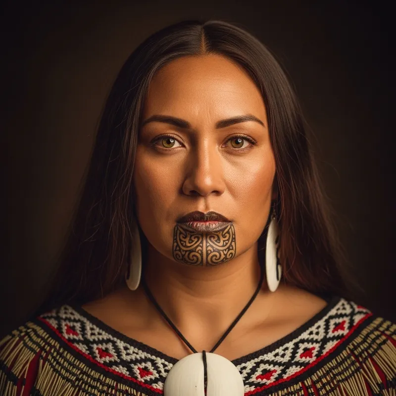 Authentic Maori Woman Portrait by Gottfried Lindauer
