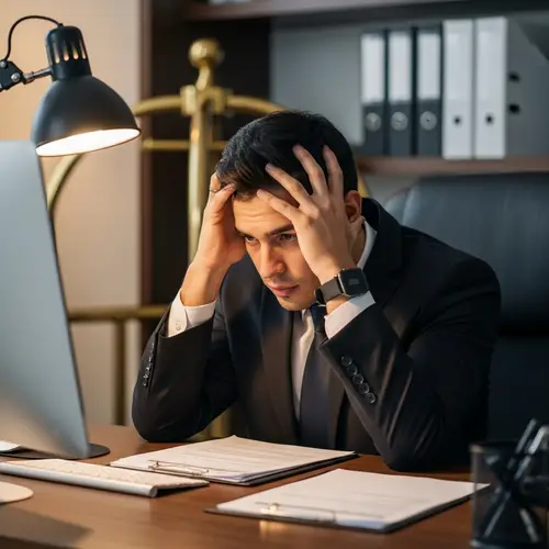 Financially Stressed Hispanic Hotel Employee Contemplating Career Uncertainties
