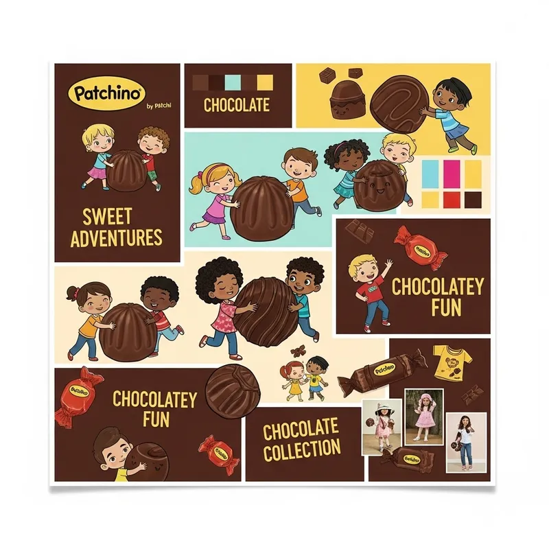 Patchino Kids Chocolate Collection | Vibrant Mood Board Patchino Kids Chocolate Collection | Vibrant Mood Board