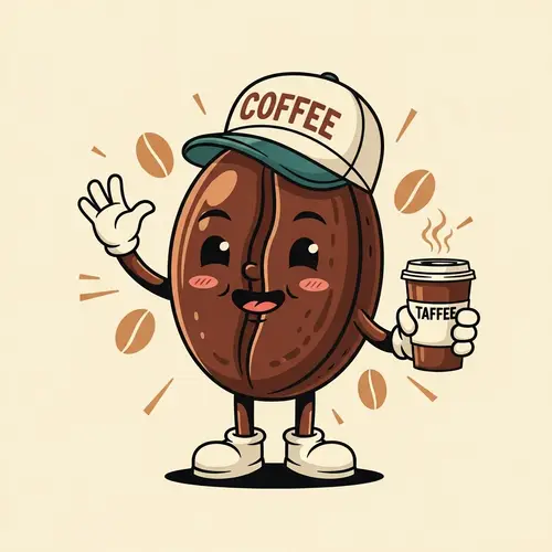 Friendly Coffee Bean Holding Takeaway Coffee Cup