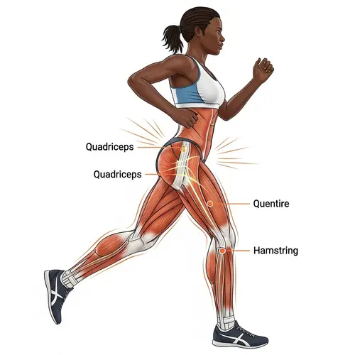 Female Runner's Quadriceps and Hamstring Anatomy