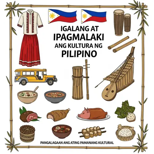 Honoring Filipino Culture Poster | Diverse Traditions & Delicacies