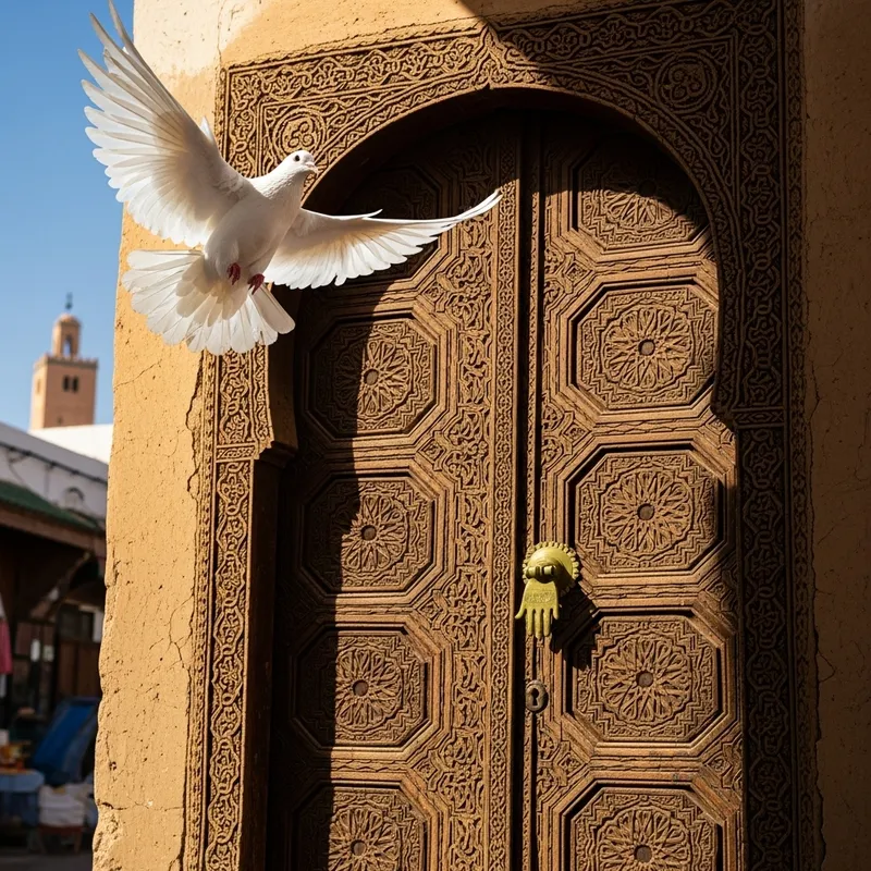 Moorish Algerian Door & White Dove of Peace Moorish Algerian Door & White Dove of Peace