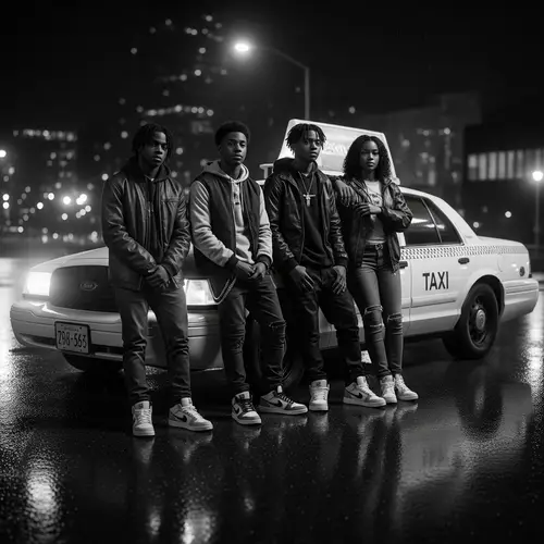 Urban Noir Film Featuring Stylish African American Teenagers