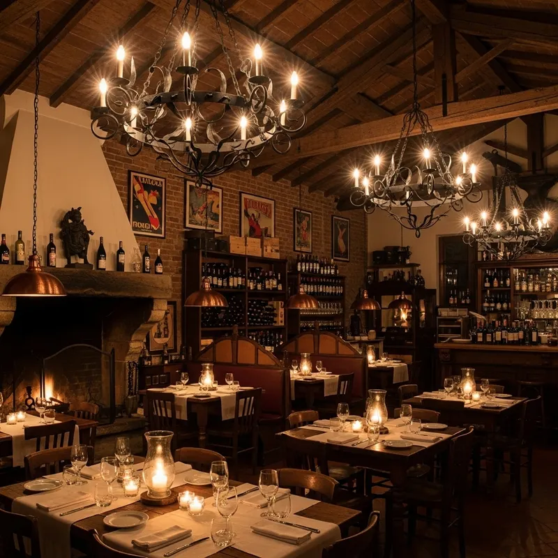 Cozy Italian Trattoria Lighting: Wrought Iron Chandeliers & Pendant Lights