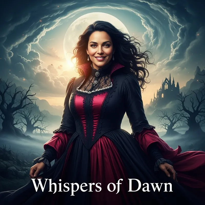 Dreamlike Gothic Smile Movie Poster with Female Character Dreamlike Gothic Smile Movie Poster with Female Character