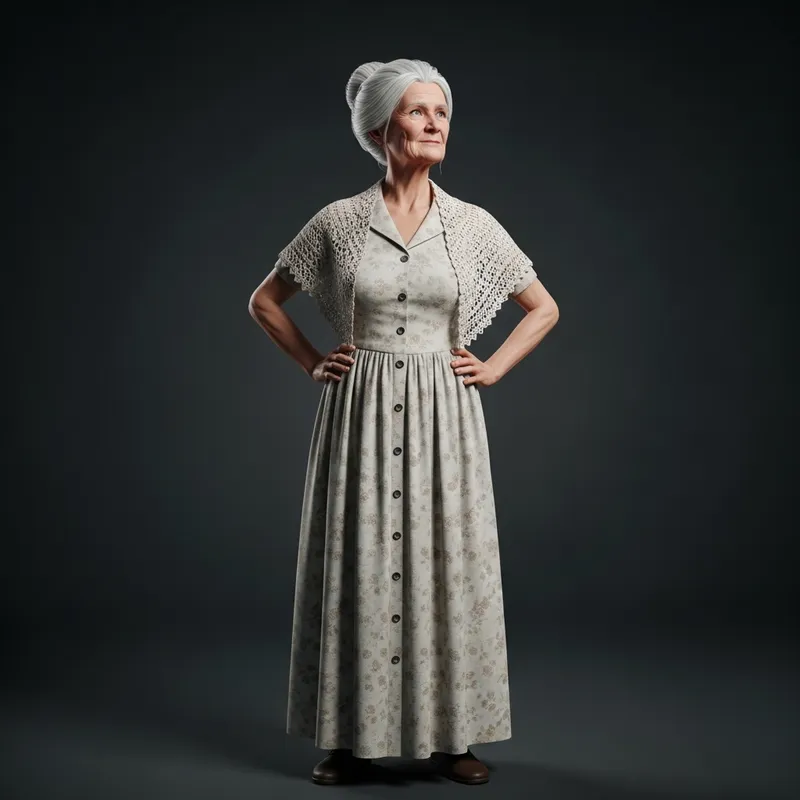 Graceful Senior Caucasian Woman Standing Proudly
