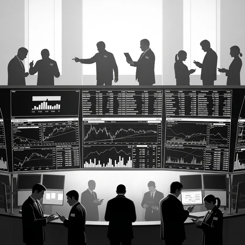 Pasar Modal - Minimalist Black and White Market Scene Pasar Modal - Minimalist Black and White Market Scene