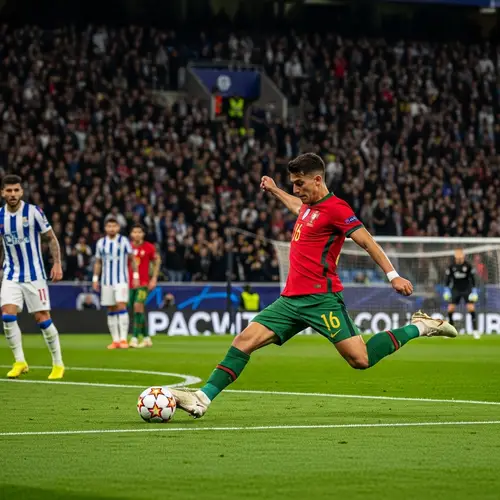 Professional Soccer Player in High-Velocity Shot | Goal SCENE