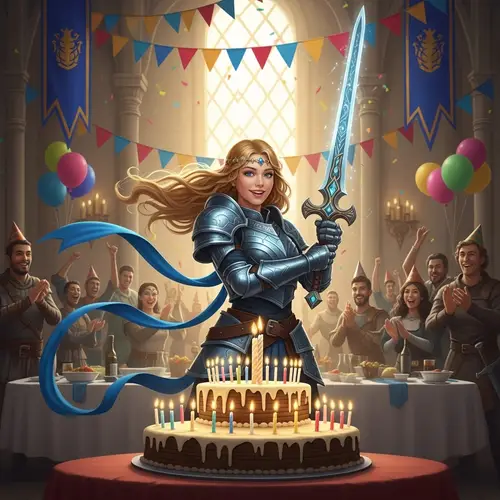 Warrior Princess Birthday Celebration with Unique Sword