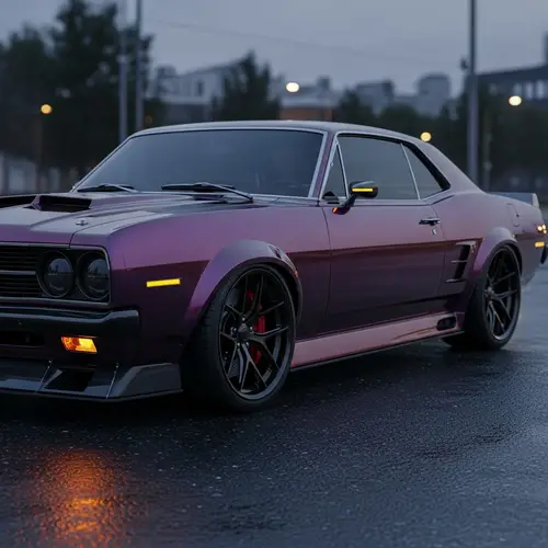 Modern Classic Dark Purple Car with Sporty Features