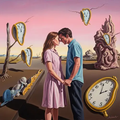 Forbidden Summer Love Oil Painting - Romantic Surrealism Art