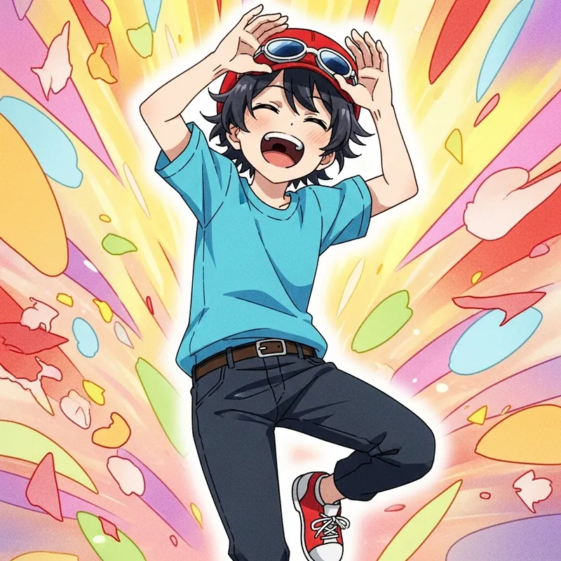 Pure Happiness: Enhancing Joyful Main Character Image