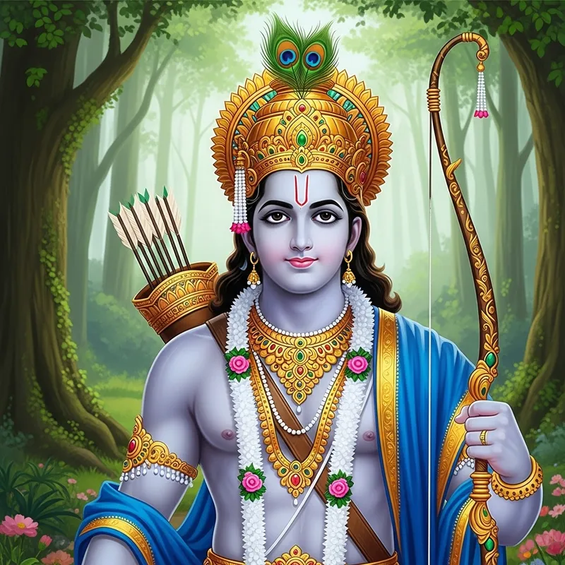 Lord Ram in Royal Blue Attire