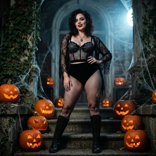 Sultry Halloween Lingerie Costume for a Spooky Night