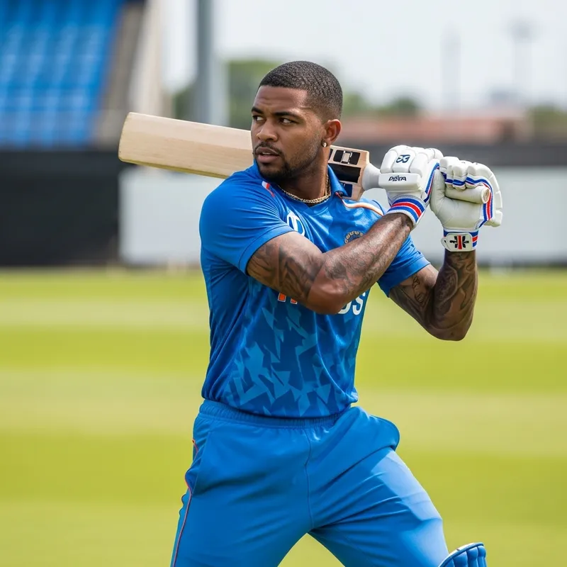 Virat Kohli in Blue Jersey with Bat | Unique Tattoos