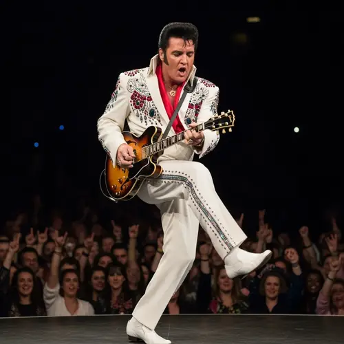 King of Rock and Roll Performing Live with Guitar