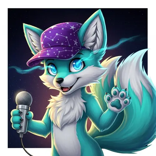 Aquamarine Fox Character for YouTube Channel