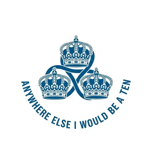 Swedish Blue Three Crowns Circular Design