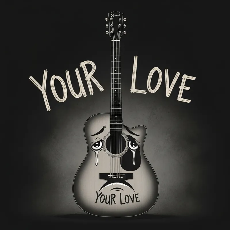 Sad Guitar Saying 'Your Love' | Emotional Album Art Design