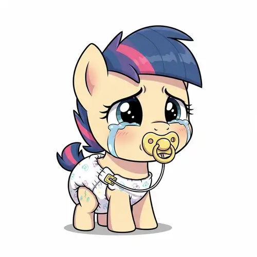 Adorable 3 Months Old Pony Cartoon Character Crying