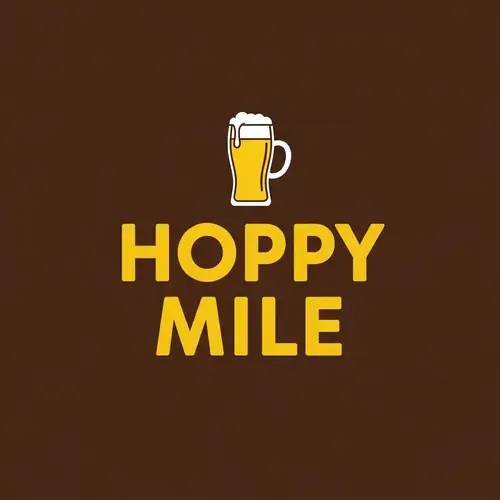 Hoppy Mile Beer Store | Yellow & Brown Logo Design