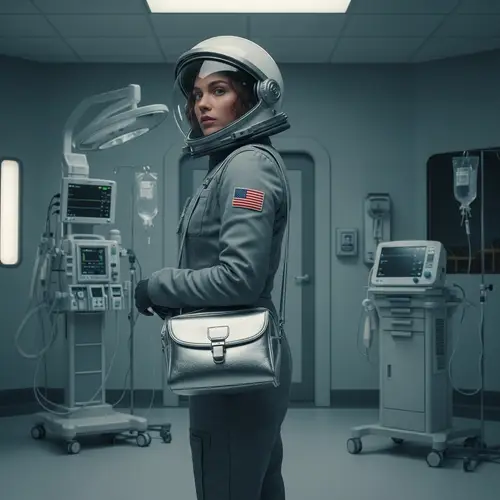 Kate McCrae in Silver Bag - The Black Hole Scene