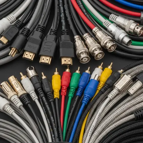 Diverse Audio/Video Cables Collection for Connectivity Needs