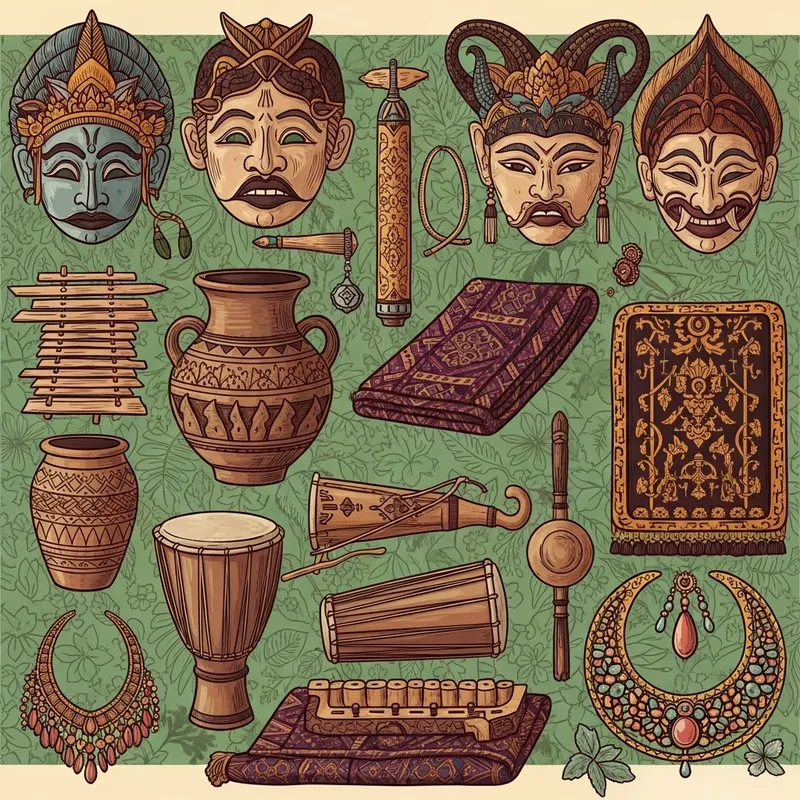 Nusantara Treasures: Vibrant Graphic Background Nusantara Treasures: Vibrant Graphic Background