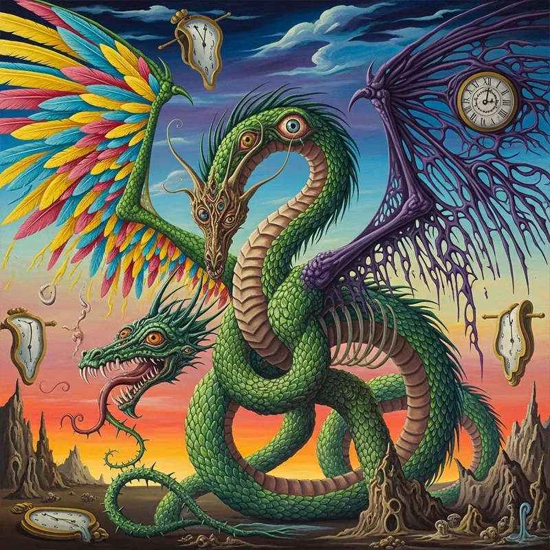 Majestic Dragon in Dali Style