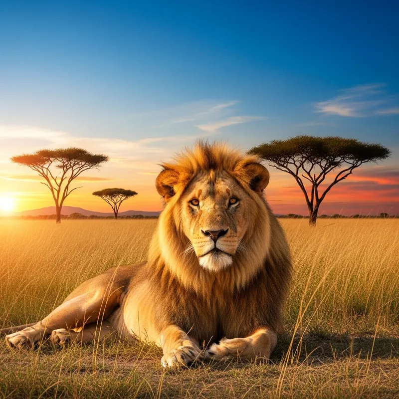 Magnificent Male Lion in the Wilderness