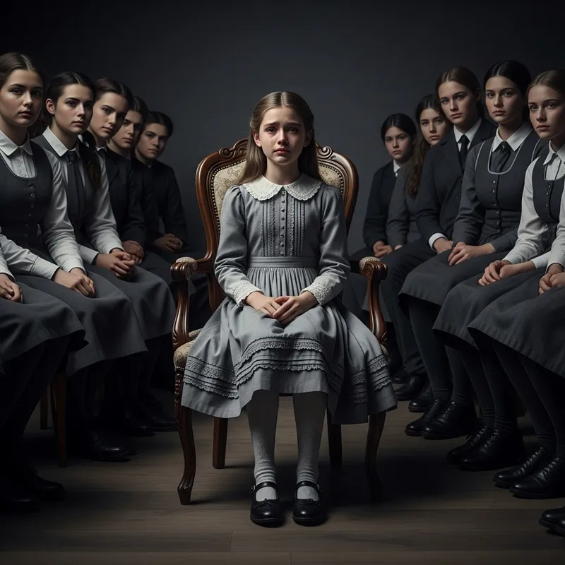 Emotional Victorian Girl in Dramatic Studio Portrait Emotional Victorian Girl in Dramatic Studio Portrait