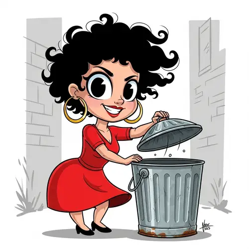 Cartoon Style Female Character Illustration | Fun Mischief Theme