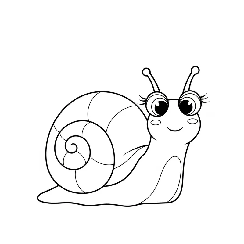 Friendly Snail Coloring Page for Toddlers