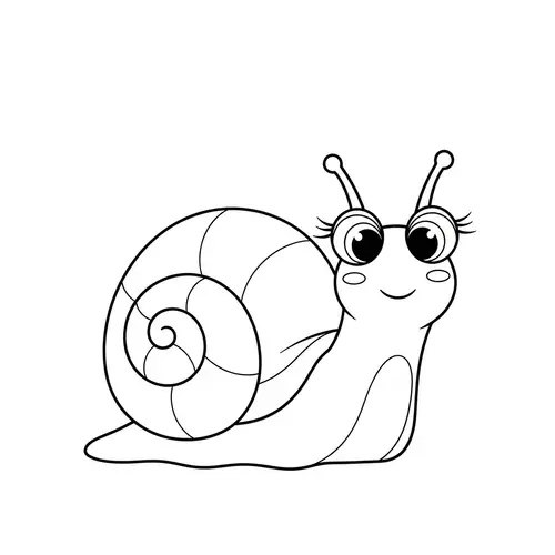 Cute Snail Coloring Page for 1-Year-Olds