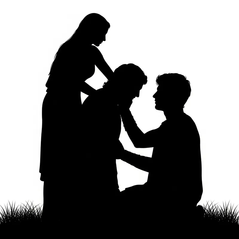 Ancient Greek Mythology Silhouettes: Paris Abducting Helena