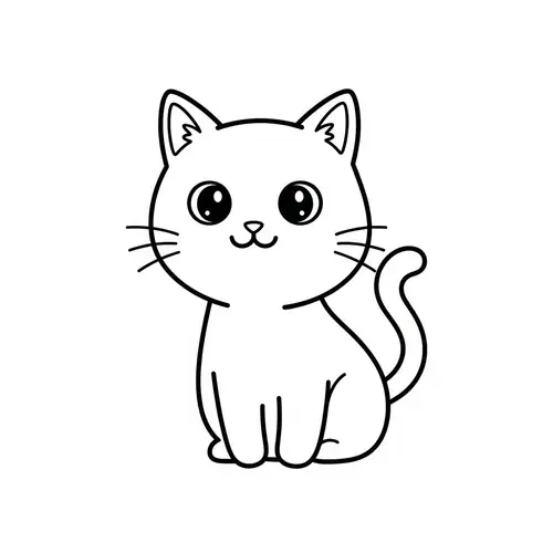 Adorable Cat Clipart: Simple, Minimalist Design