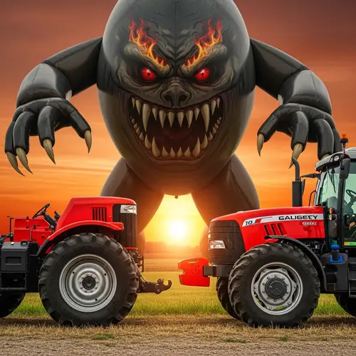 Epic Monster Balloon Vs Tractor Face-Off