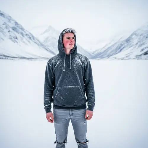 Young Man Smiling in Snowfield | Outdoor Winter Portrait