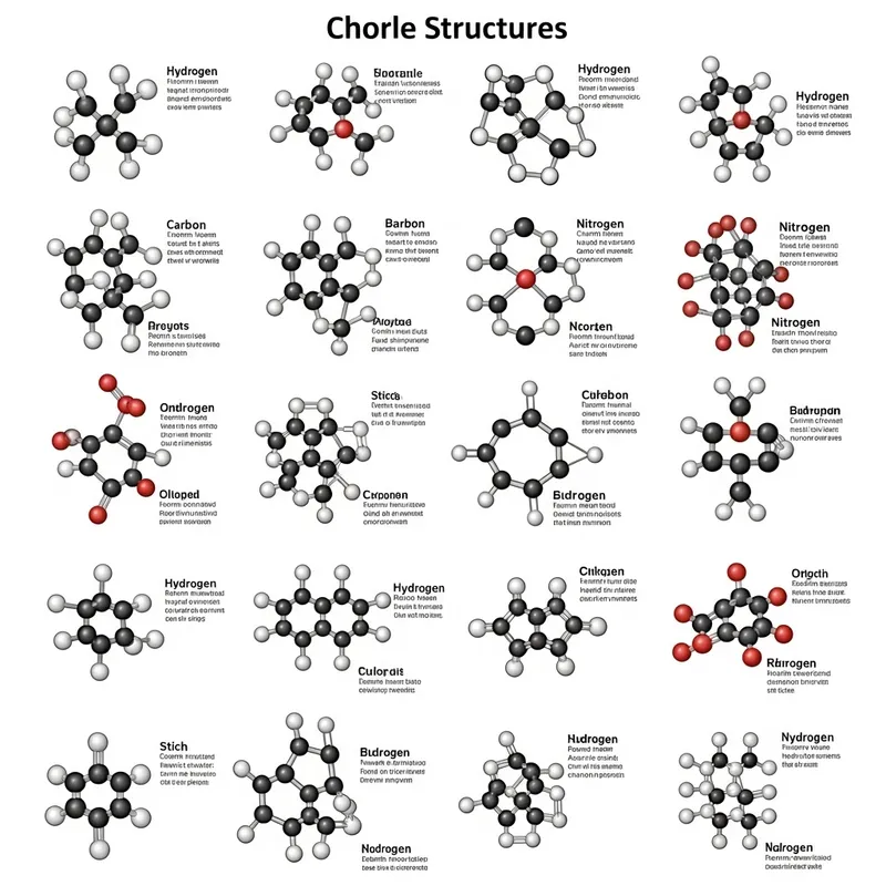 Chemical Structures Educational Poster for Chemistry Learning