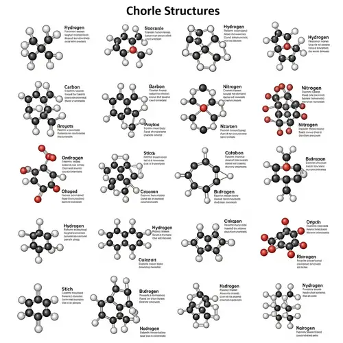 Chemical Structures Educational Poster for Chemistry Learning