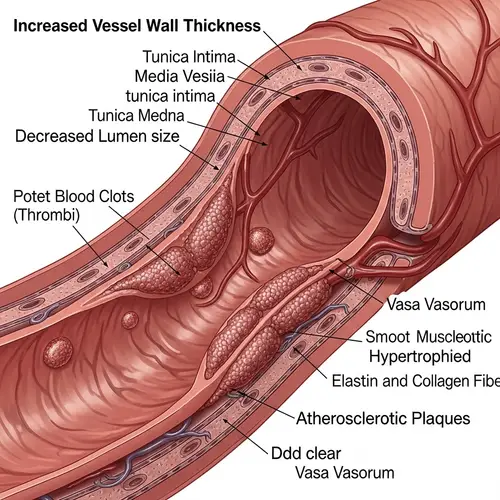 Diabetic Blood Vessel Anatomy: Structure, Thickness & Clots | Educational Illustration