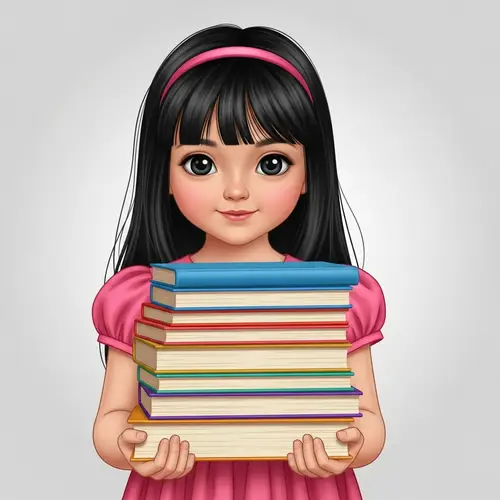 Adorable Little Girl in Pink Dress with School Books | Joyful Learning Journey
