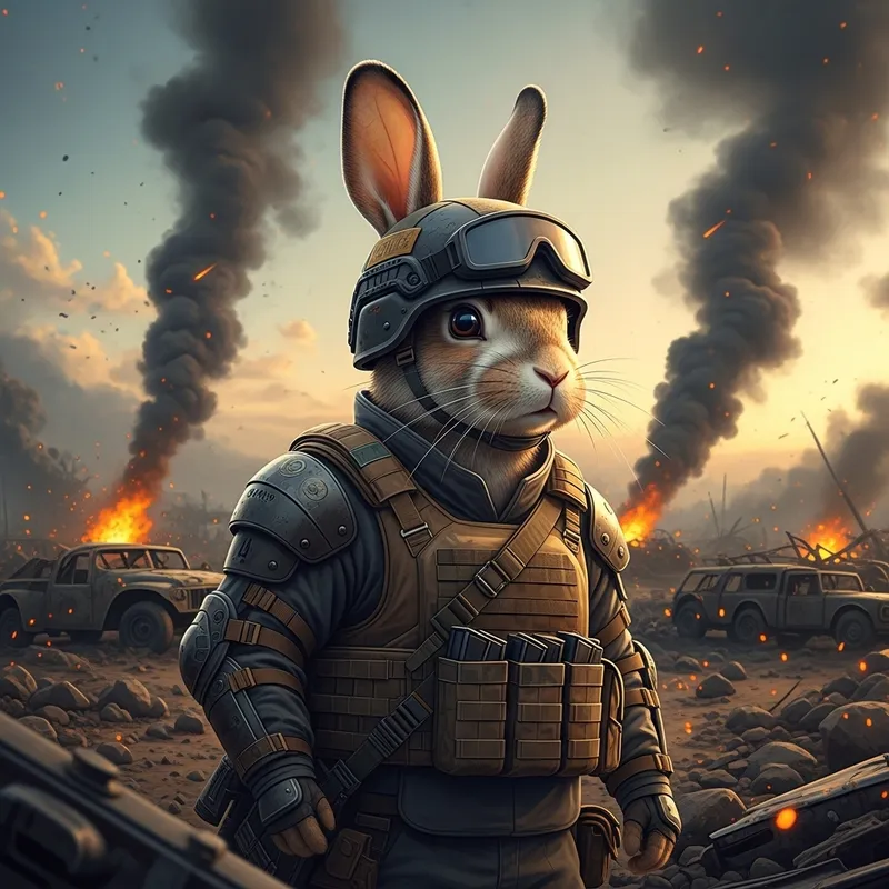 Courageous Bunny in Unexpected Battle