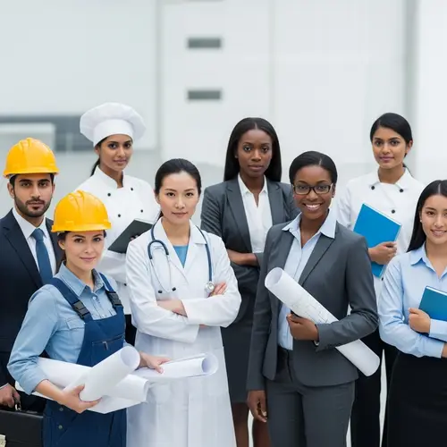 Empowered Women in Various Professions United